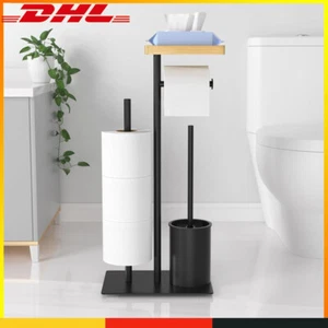 Toilettenpapierhalter Mit WC-Bürste Edelstahl Rollenhalter Papierrollenhalter - Bild 1 von 17