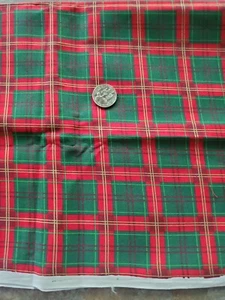 3/8 Yd Quilt Sewing Fabric Cranston Print Works Christmas Red & Green Squares - Picture 1 of 2