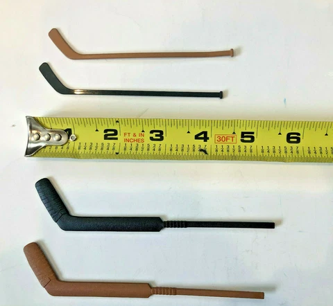 LOT of TWO ~ Brown / Black GOALIE or HOCKEY Sticks Bobblehead Replacement SGA Cover