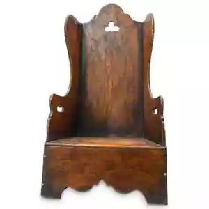 Antique English Georgian Wingback Child's Rocking Chair - Picture 1 of 7