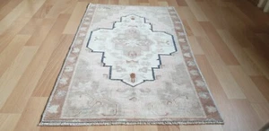 Small old Turkish handwoven rug 53x87 cm Vintage Boho Handmade Home Decor - Picture 1 of 11
