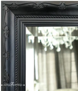 West Frames Camilla French Ornate Vintage Black Wood Framed Wall Mirror - Picture 1 of 8