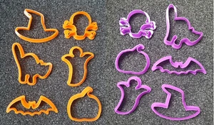 6 Halloween Biscuit Cookie Cutters Cake Moulds Molds Plasticine Playdough cutter - Picture 1 of 7