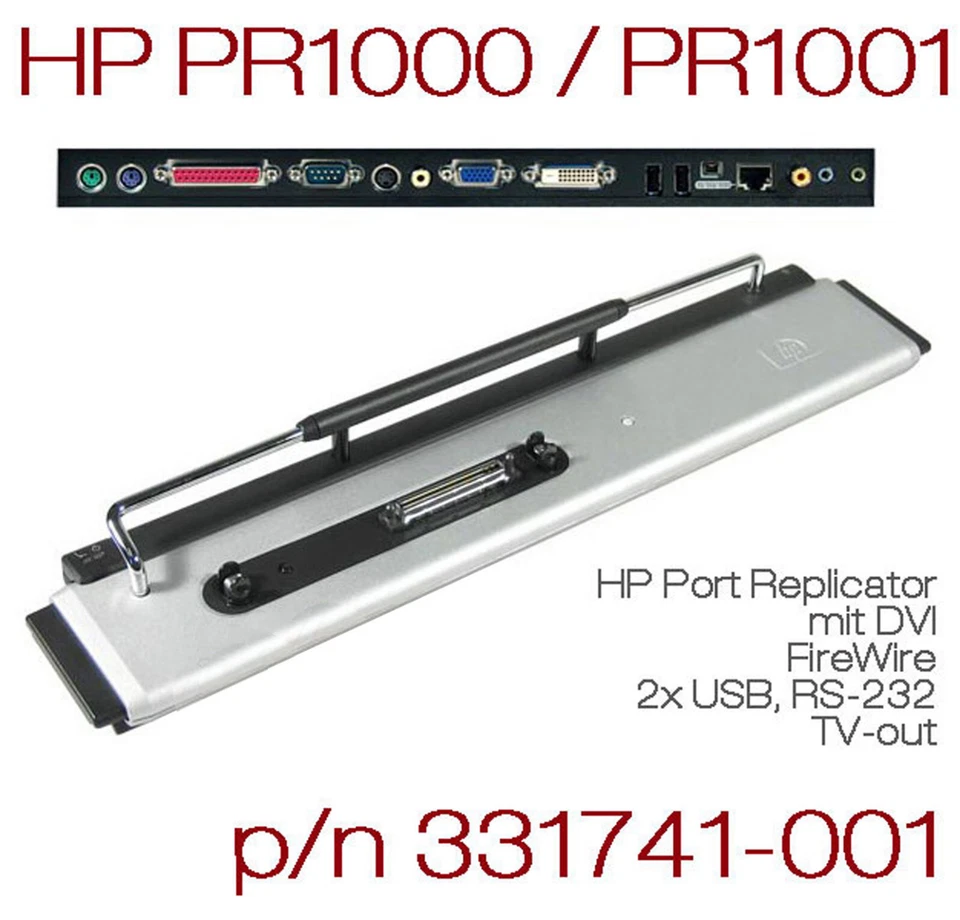 HP COMPAQ PORT REPLICATOR PR1000 PR1001 NC4010 NC6000 NC8000 EVO N800 331741-001 - Bild 1 von 1