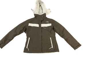 The North Face Brown White Winter Ski Jacket Fur Lined Insulated Women’s Medium - Picture 1 of 13