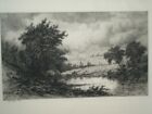 Hendrik Dirk Kruseman van Elten Etching "On the Shepang River, Conn" 1880