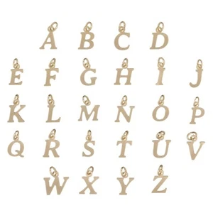 Ciondolo oro 9 ct lettera alfabeto iniziale 375 ciondolo gioielli A-Z - 17 mm - Foto 1 di 12