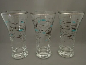 3 Vintage Libbey Glass Atomic Era Mediterranean Flat Juice Glasses 3ozs - Bild 1 von 3