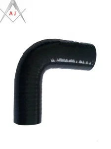 Black ID 1.34" - 1.5" (34mm-38mm) 90 Degree Silicone Elbow Coupler Reducer Hose - Picture 1 of 6