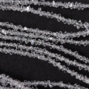 Echte Herkimer Diamant Quarz Edelstein 3-5 mm Spitze Nuggets Chips Perlen 10 Zoll - Bild 1 von 8