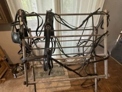 used leather horse driving harness complete - full size Mennonite breast collar - Image 1 of 4