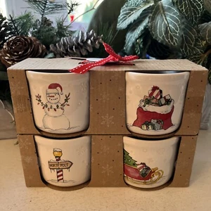Rae Dunn Weihnachten Auflaufförmchen doppelseitig 4er Set - Bild 1 von 6