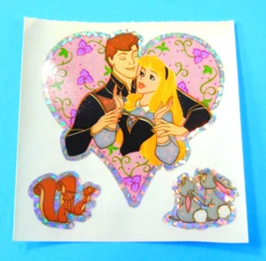 Hoja adhesiva vintage Sandylion Bella Durmiente en forma de corazón mod - Imagen 1 de 4