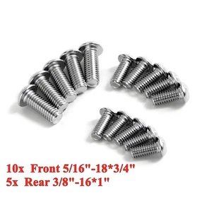 Rotor Bolts Front 5/16"-18x3/4" Rear 3/8"-16x1" for Harley Dyna Touring Softail - Picture 1 of 5