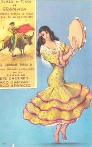 ANTIGUA POSTAL TOROS TAUROMAQUIA TORERO FLAMENCO BULLS OLD POSTCARD TC10851 - Imagen 1 de 1