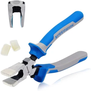 Glass Running Pliers with Rubber Tips for Glass Cutting 8 Inches Key Fob Pliers - Picture 1 of 12