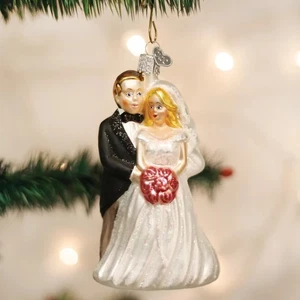 Alte Welt Weihnachten Braut Paar Glas Ornament - Bild 1 von 4