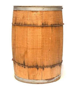 VINTAGE WOOD PACKING NAIL KEG BARREL ADVERTISING CLAEYS CANDY CRATE SOUTH BEND - Picture 1 of 12