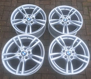 Genuine BMW 3 SERIES 4 MSport 18" Alloy Wheels SET F30 F31 F36 F32 SILVER 2018 - Picture 1 of 8
