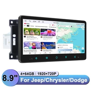 Pantalla táctil HD 8,9" IPS Android 13 estéreo para Jeep Wrangler JK Patriot Compass - Imagen 1 de 16