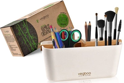 vegboo® Bambus Organizer – Aufbewahrungsbox mit 4 Fächern – Nachhaltiger Schr... - Bild 1 von 4