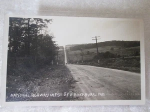 Antique RPPC Photo Postcard Frostburg Maryland National Highway Early 1900s - Picture 1 of 2