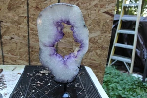 Tall 17.0" Very Beautiful Super Excellent Quality Amethyst Geode Slice/Ring - Picture 1 of 9