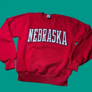 Vtg Russell Athletic Mens Small Nebraska Cornhuskers Red Crewneck Sweatshirt - Picture 1 of 12