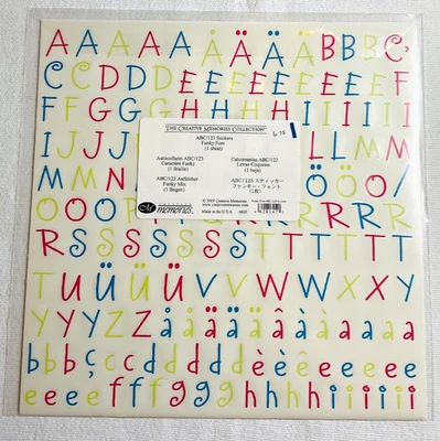 CREATIVE MEMORIES  ABC/123 STICKERS LETTERS  FUNKY FONT NIP - Image 1 of 2