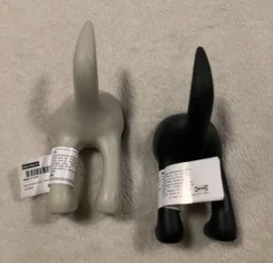 Juego de 2 ganchos para colgadores de pared IKEA Bastis cola de perro trasero para correas llaves nuevos - Imagen 1 de 4