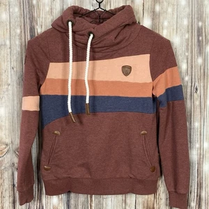 Wanakome Women's Artemis TOPA Cowl Neck Hooded Sweatshirt Color Block Large - Picture 1 of 13