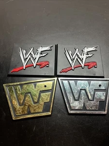 1998 Jakks WWF Attitude Era Logo Black Stand Base Lot Of 4 Wrestling C7 - Picture 1 of 5