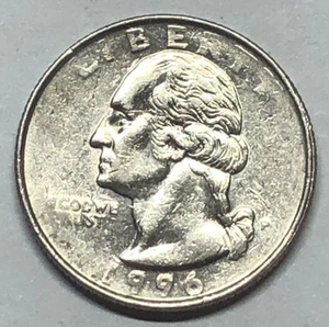 1996-P Strike Through Grease Error Washington Quarter - Picture 1 of 5