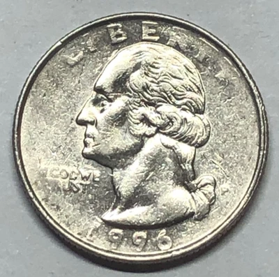 1996-P Strike Through Grease Error Washington Quarter - Image 1 of 4