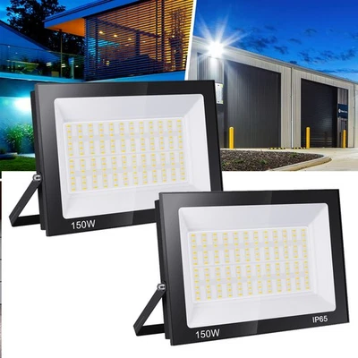 2pcs 150W LED floodlight flood light outdoor lamp headlight work spotlight cool white - Image 1 of 4