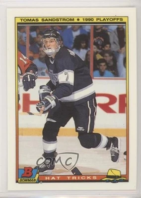 1990-91 Bowman Hat Tricks Glossy Tomas Sandstrom #21 - Image 1 of 2