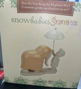 DEPT 56 Snowbabies Storybook How Do You Keep an Elephant Dry Figur Neu - Bild 1 von 3