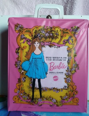 Vintage 1968 Original pink Koffer The world of Barbie Doll Case, Mattel + Inhalt - Bild 1 von 4
