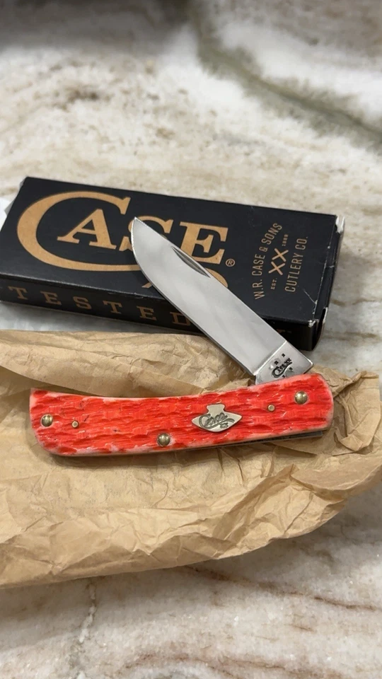 CASE XX Bone Sod Buster Jr. Burnt Salmon Bone - Image 1 of 2
