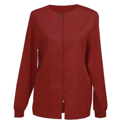 Womens Scrub Jacket Zip Front Warm-up Jacket - Image 1 of 4