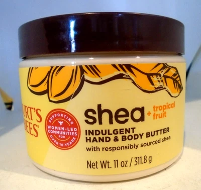 Burt's Bees Karité + Fruta Tropical Indulgente Manos y Cuerpo Manteca 11 OZ Foto 1 de 3
