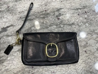Bolso sin asas Coach Bleecker vintage de cuero negro latón usado en excelente estado Foto 1 de 4