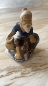 Vintage Chinese Shiwan Ceramic Figurine Mud Man 3” - Picture 1 of 9