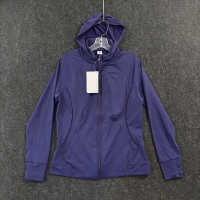 Fabletics Bri Mock Neck Jacket Women's Large Purple Full Zip Pockets Thumbholes - Image 1 of 4