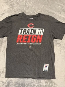Cleveland Indians Train To Reign Majestic Baseball T-Shirt Size M - Picture 1 of 5