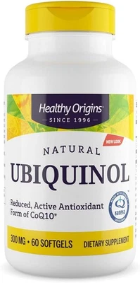 Healthy Origins Ubiquinol Coq10 300 mg 60 unidades antioxidante apoyo para la salud del corazón Foto 1 de 4