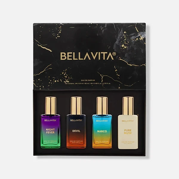 BELLA VITA | Set de regalo de perfume de larga duración para hombre y mujer | 4x20ML | Aromas Foto 1 de 4