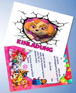 12 Einladungskarten & 12 Umschläge für Geburtstag Paw Patrol  ( 120 ) - Bild 1 von 4