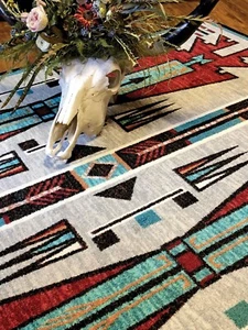 Horse Thieves Electric Southwestern Country Lodge Area Rug 5' x 8' - Picture 1 of 5