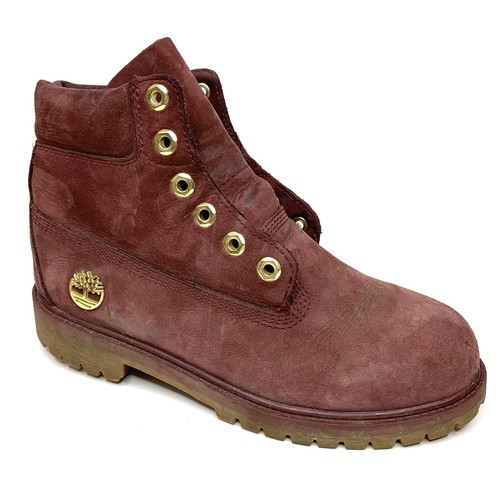 Stivali stringati impermeabili Timberland Classic 6 pollici nabuk borgognone taglia 5 5
